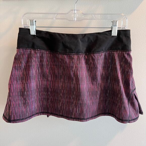 Lululemon Run Pace Setter Skirt Wee Are From Space Black March Multi Size 6 - Picture 2 of 13